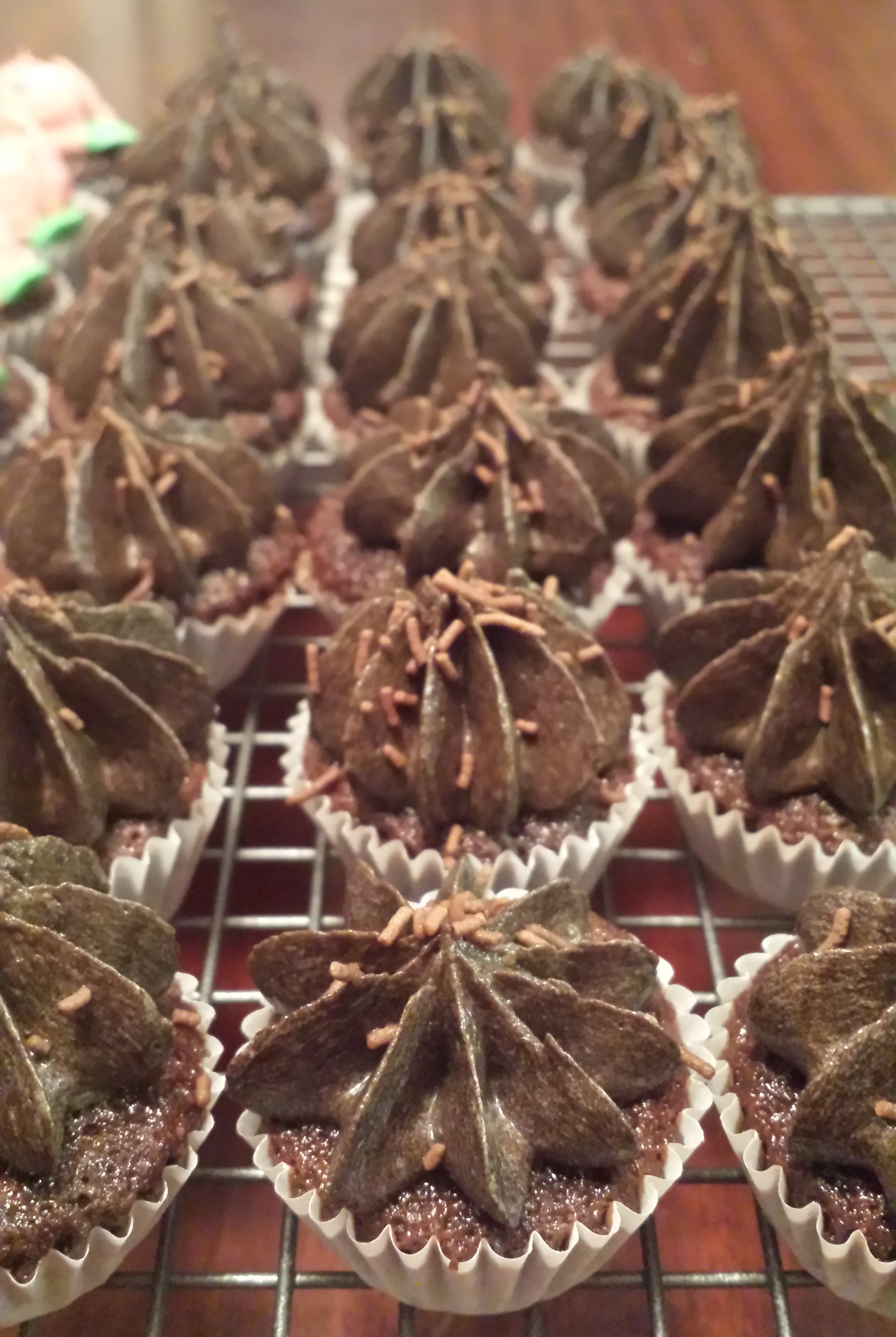 Chocolate Mini Cupcakes - with Chocolate Buttercream