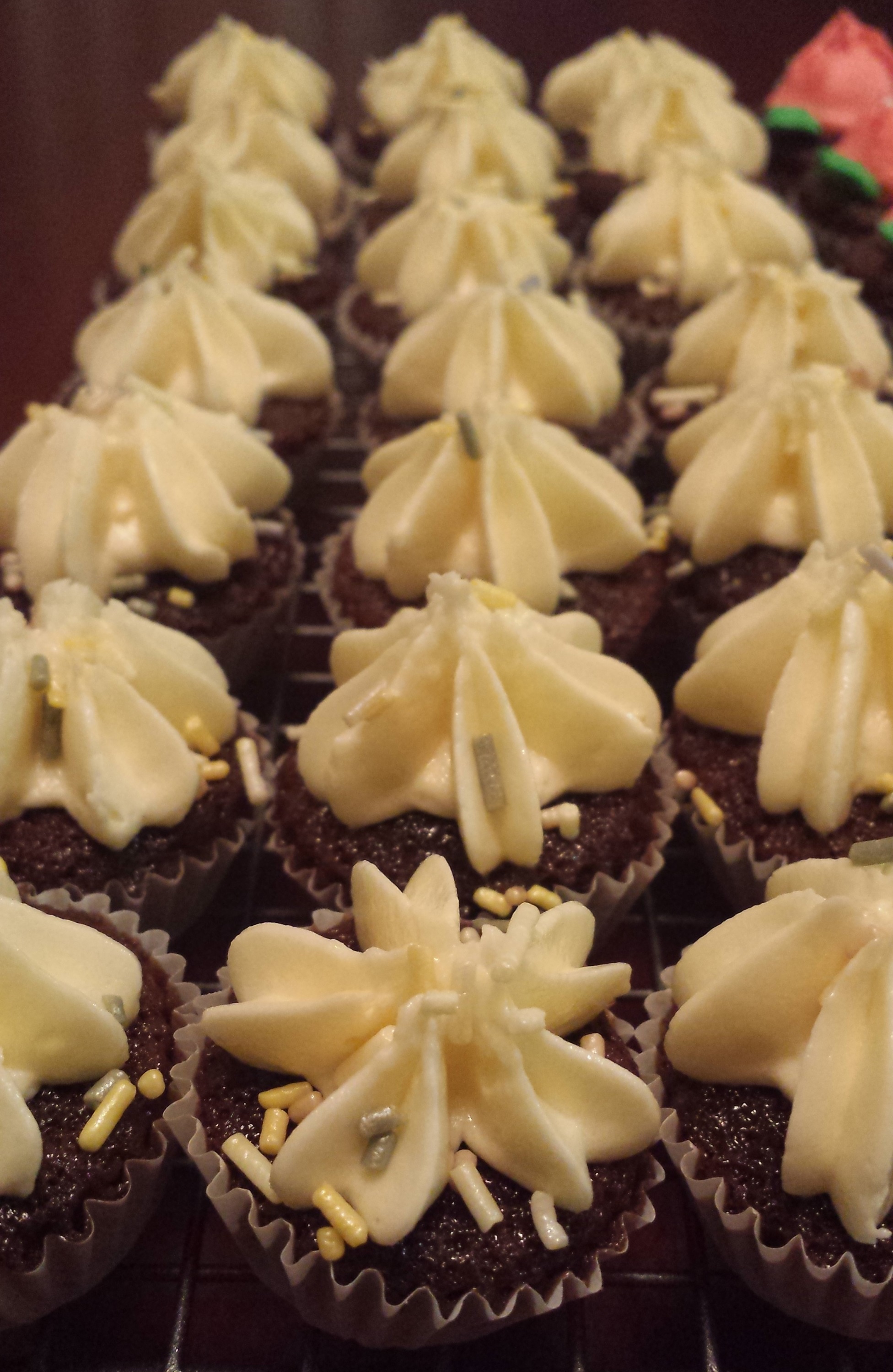 Chocolate Mini Cupcakes - with Vanilla Buttercream